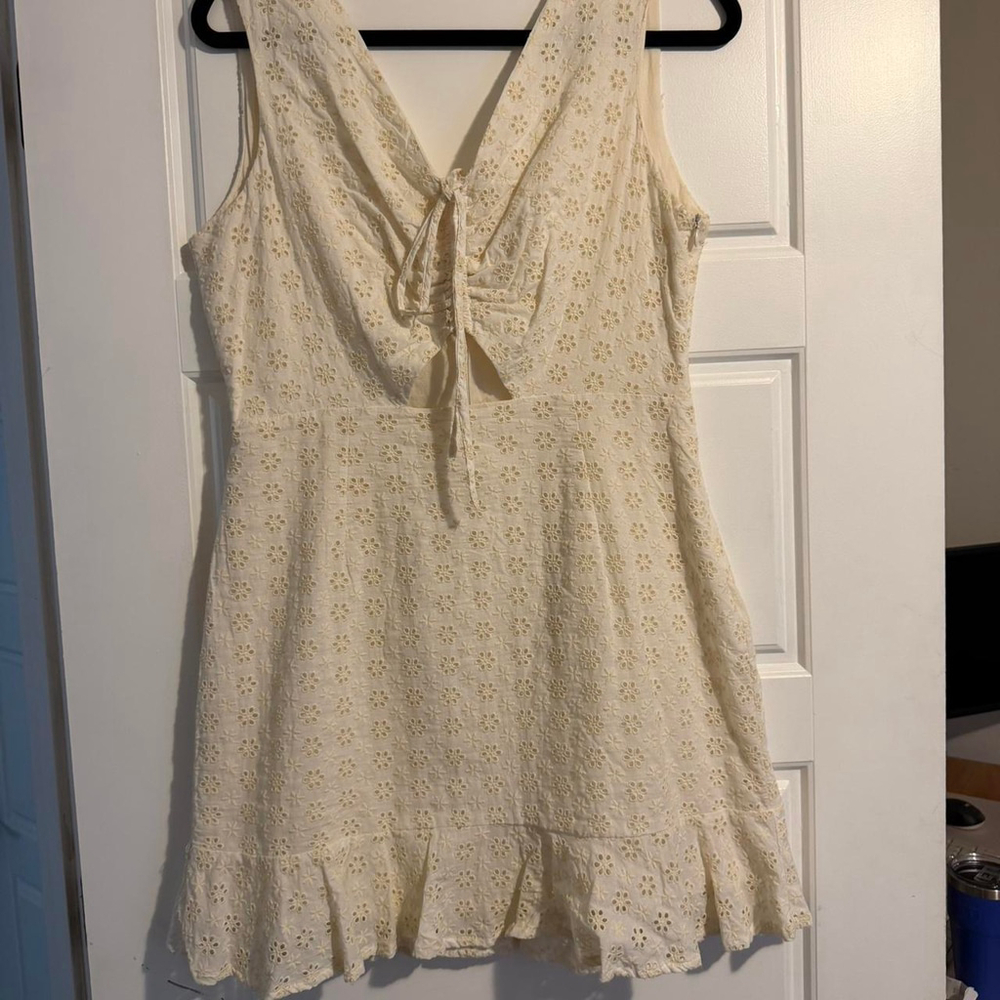 Cream eyelet dress